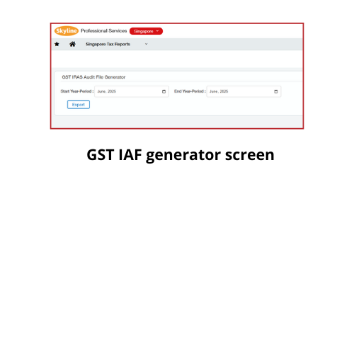 GST IAF generator screen